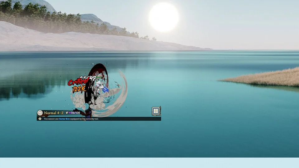 War of Genesis: Idle Loot gameplay screenshot — the hero fighting automatically on a transparent desktop while the player works
