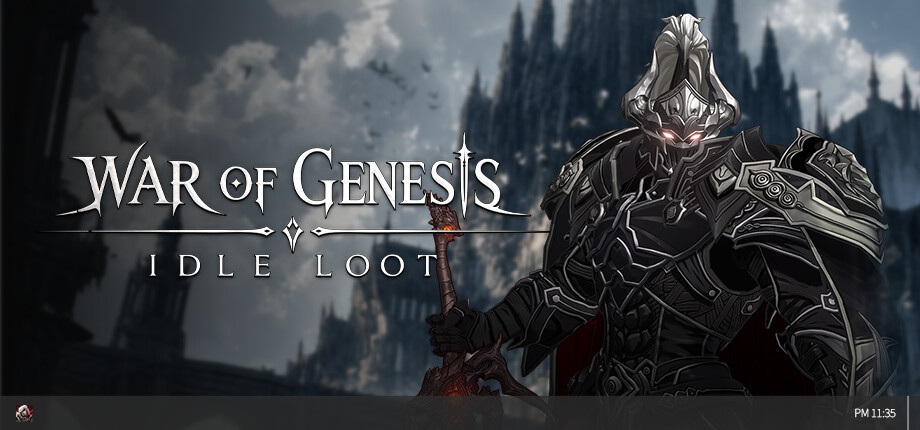 War of Genesis: Idle Loot official Steam store header art